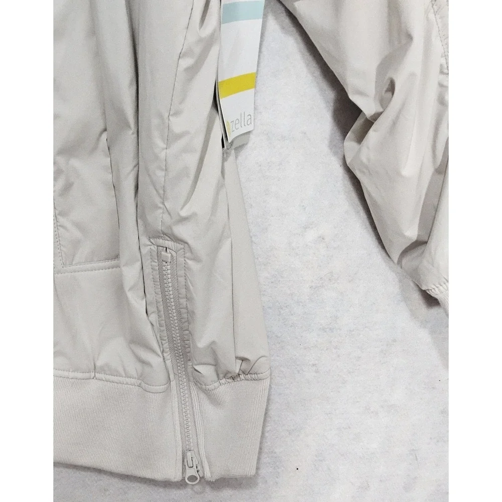 Zella‎ Coat Mens XXL 2XL NEW Bomber Lightweight Relax Fit Gray Beige Zip Pockets
